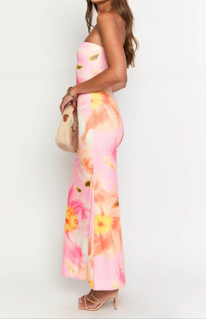 Fioretta Tropical Bloom Strapless Maxi