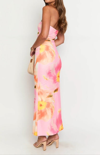 Fioretta Tropical Bloom Strapless Maxi