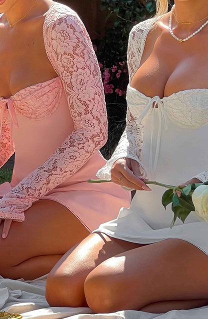 Jacinta Ivory Lace Milkmaid Mini
