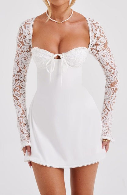 Jacinta Ivory Lace Milkmaid Mini