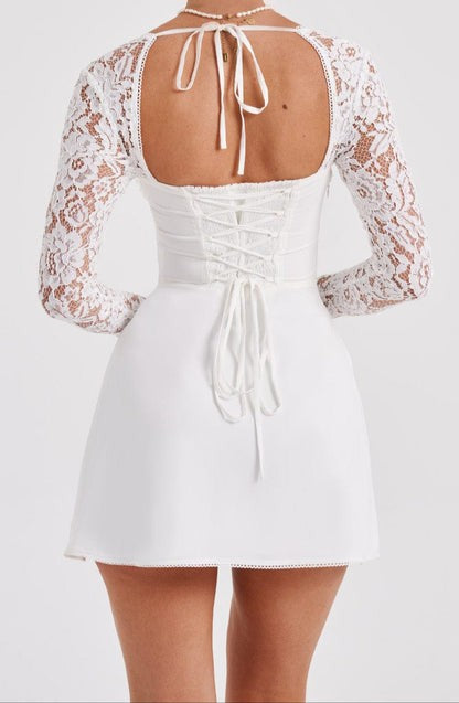 Jacinta Ivory Lace Milkmaid Mini