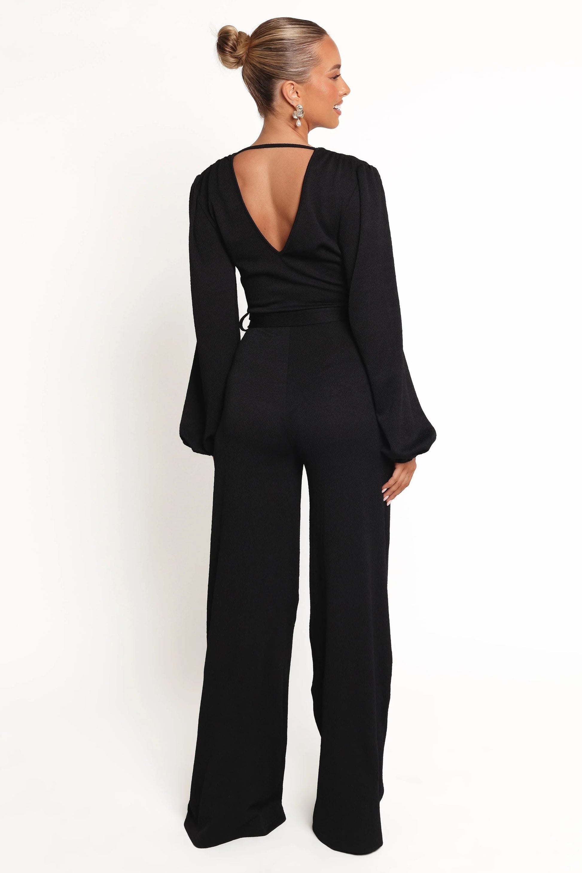 V-Neck Tie-Waist Jumpsuit