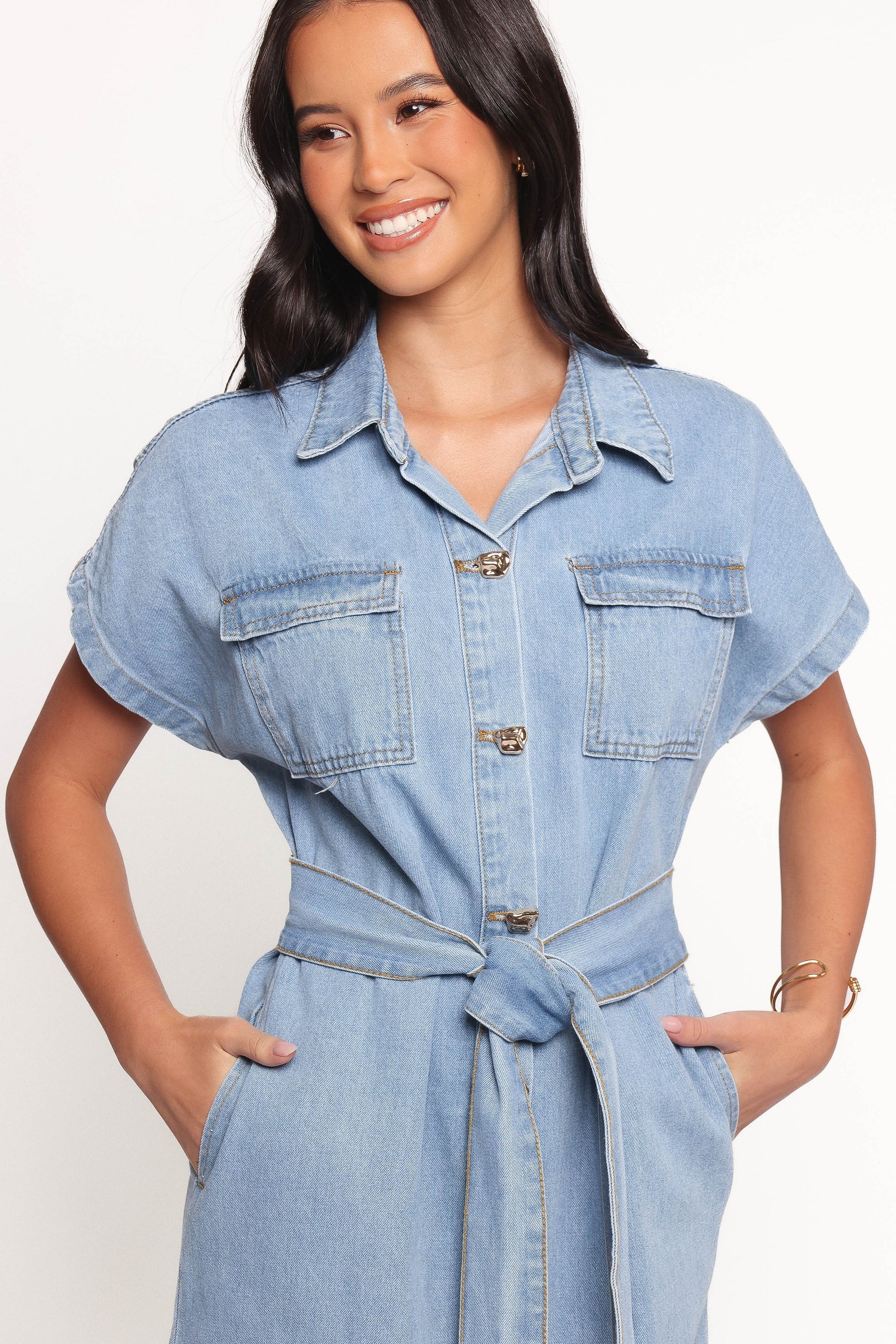 Denim Shirt Maxi Dress