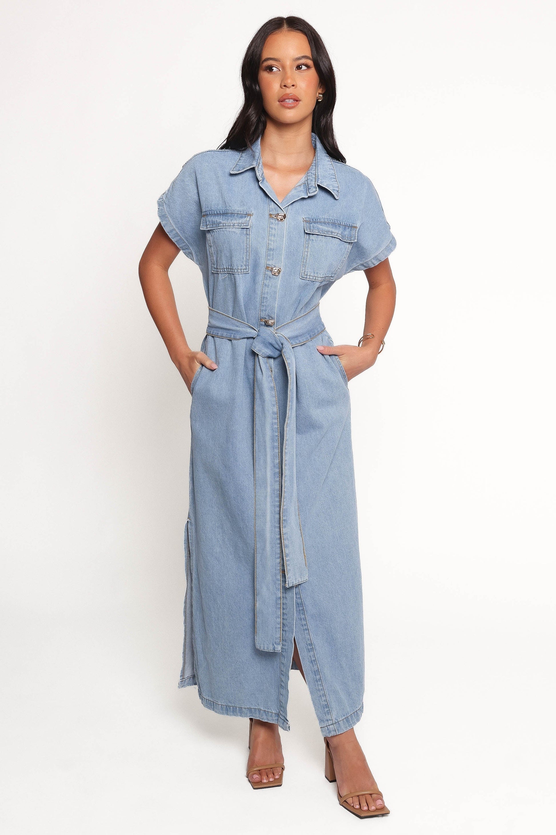 Denim Shirt Maxi Dress