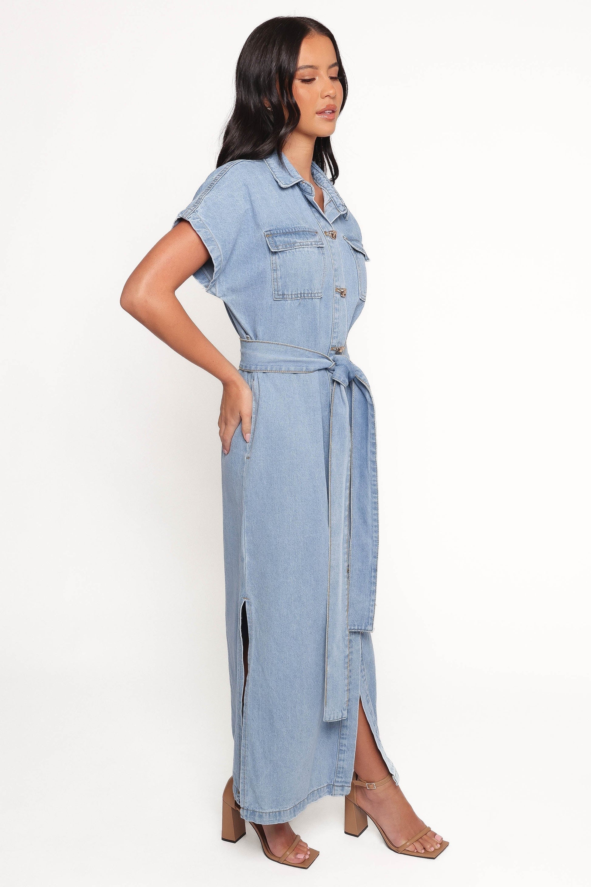 Denim Shirt Maxi Dress