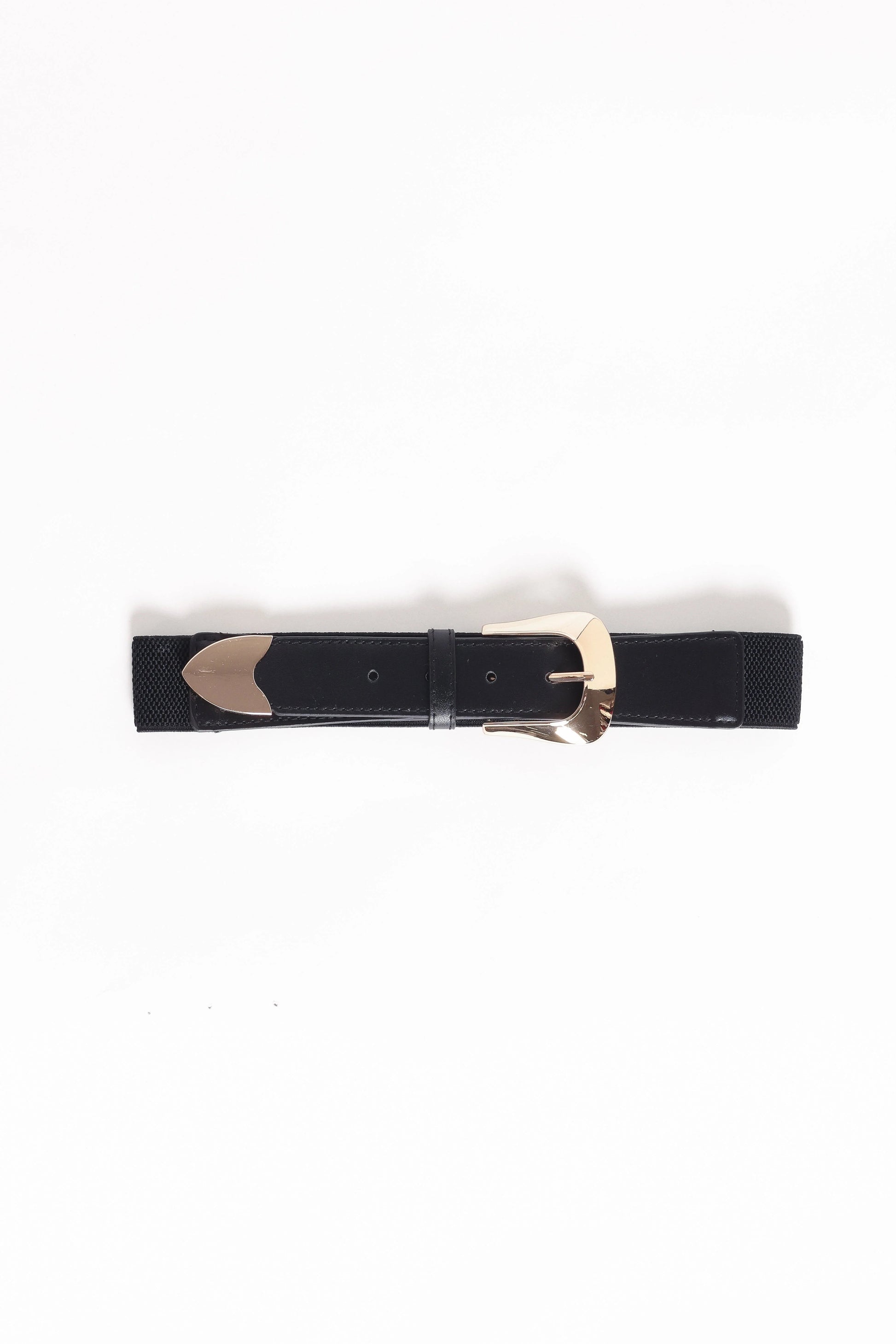 Elastic Faux-Leather Waist Belt