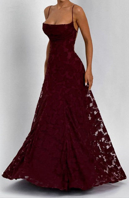 Lucira Cherry Burnout Lace-Up Maxi