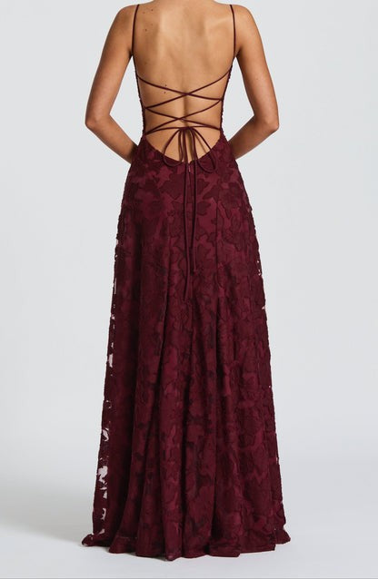 Lucira Cherry Burnout Lace-Up Maxi