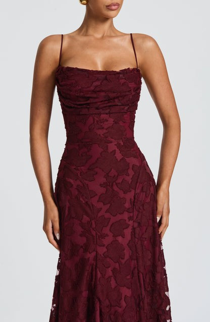 Lucira Cherry Burnout Lace-Up Maxi