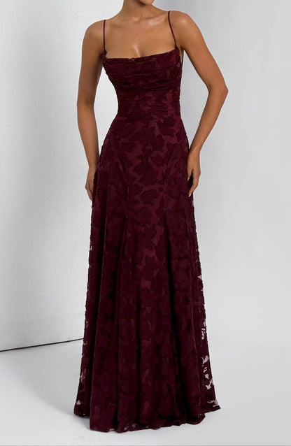 Lucira Cherry Burnout Lace-Up Maxi