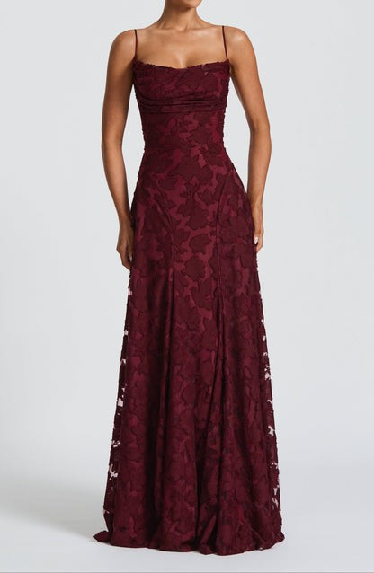 Lucira Cherry Burnout Lace-Up Maxi
