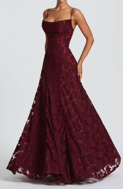 Lucira Cherry Burnout Lace-Up Maxi