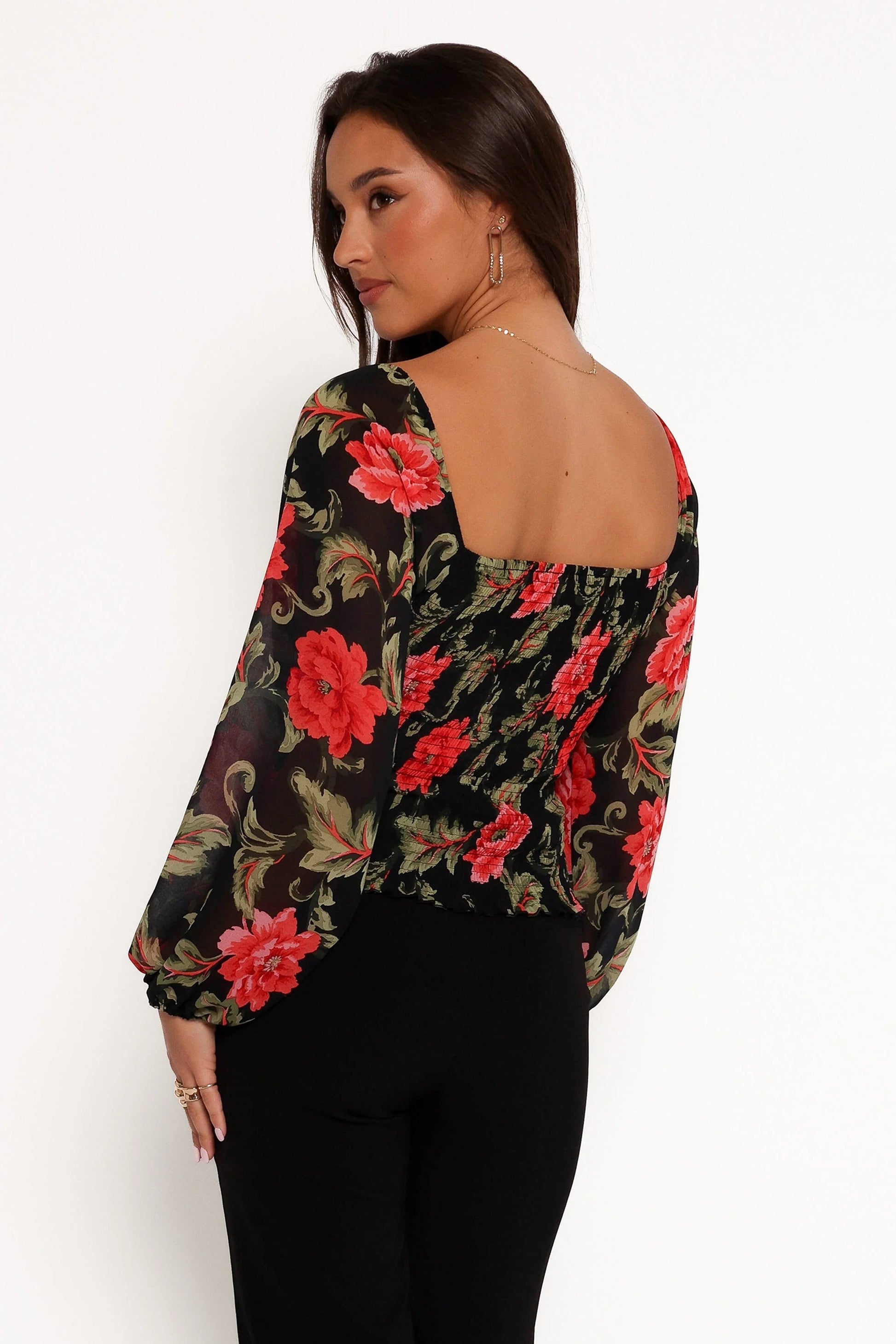 Pleated Peplum Crop Top