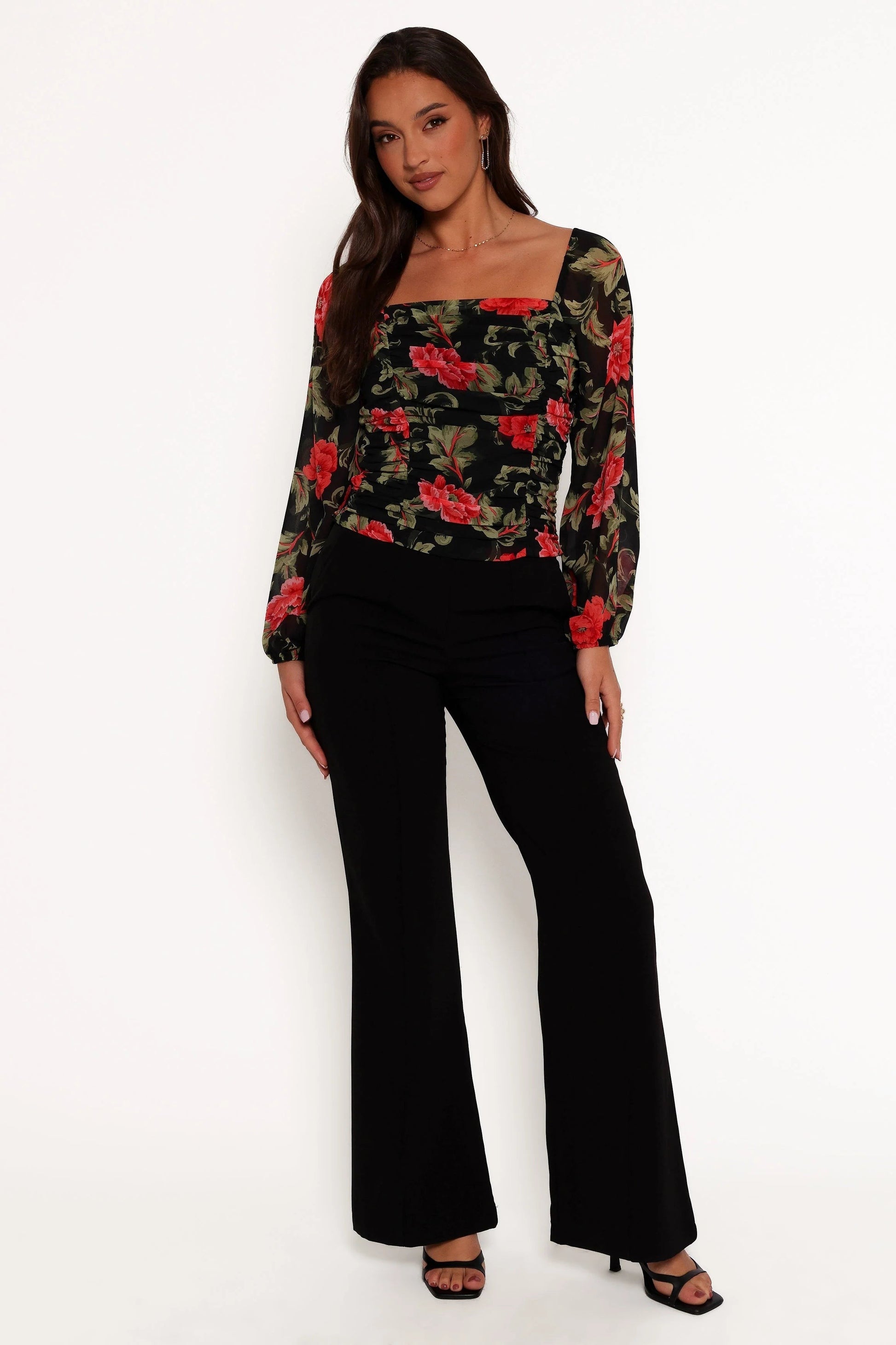 Pleated Peplum Crop Top