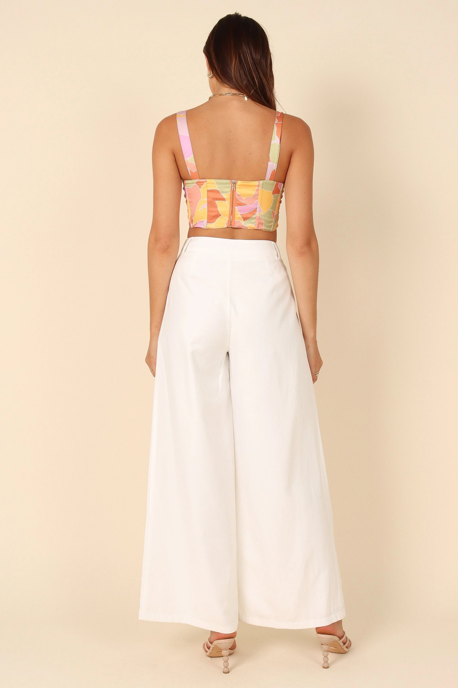 Polyester Corset-Style Crop Top