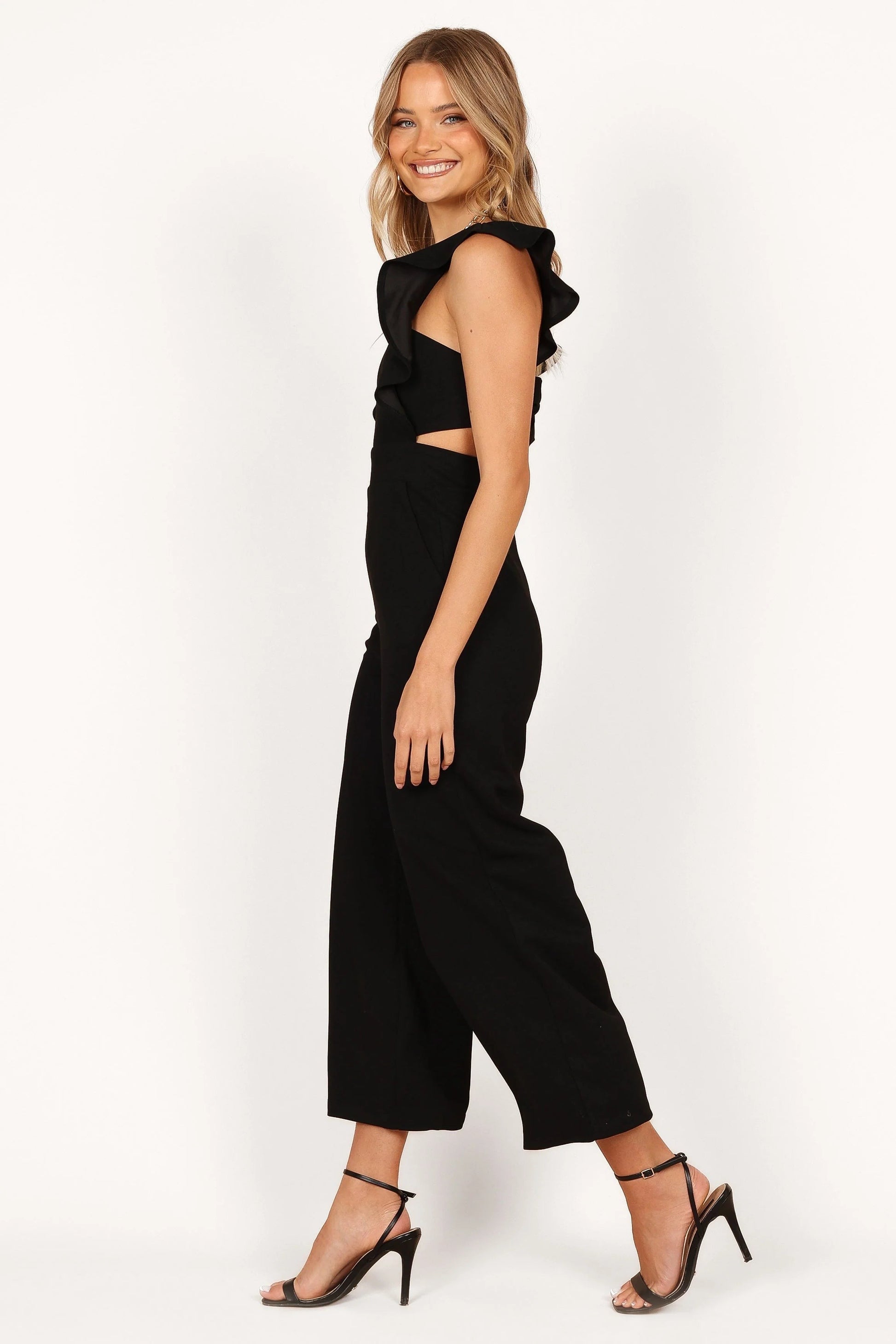 Ruffle-Strap Cutout Jumpsuit