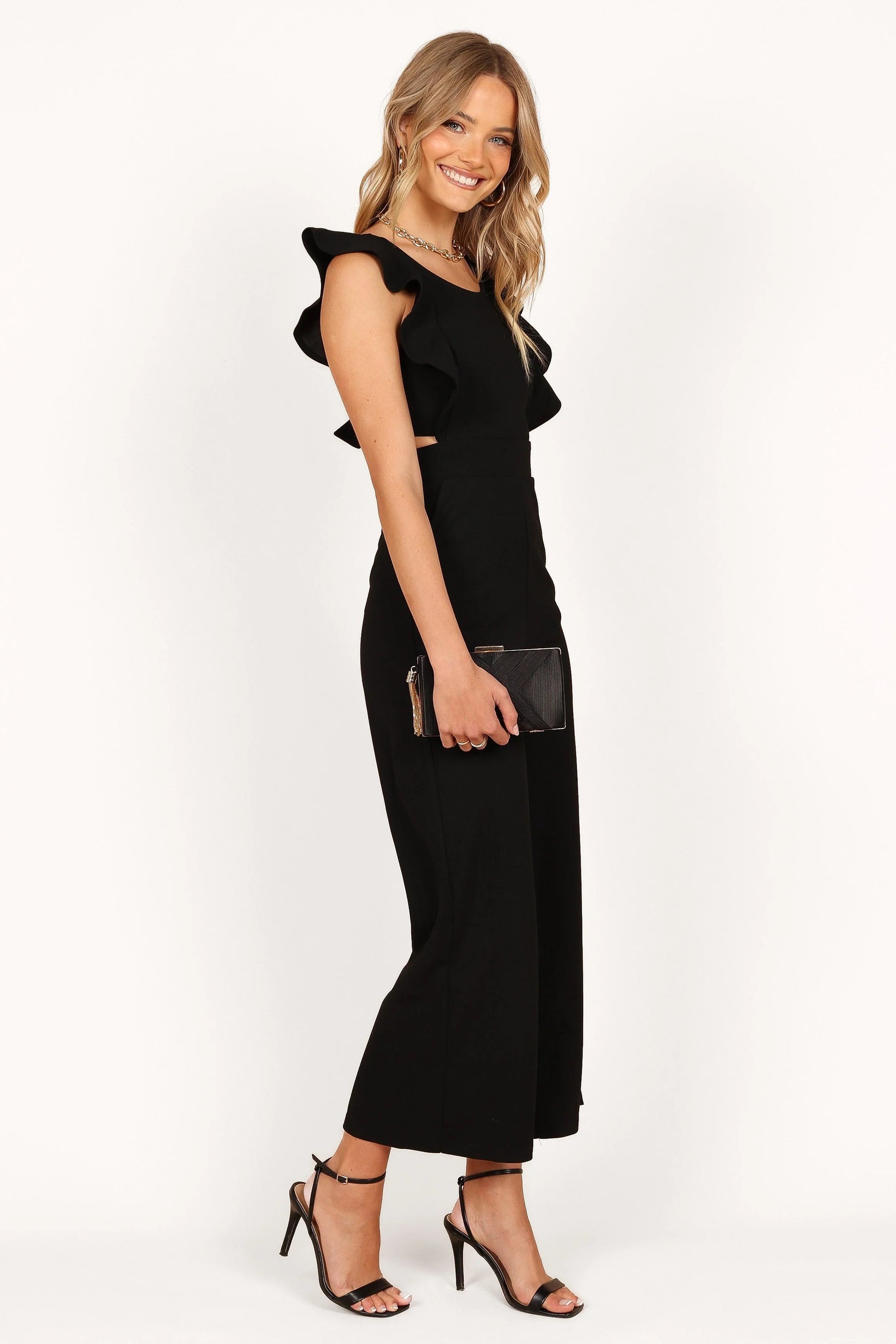 Ruffle-Strap Cutout Jumpsuit
