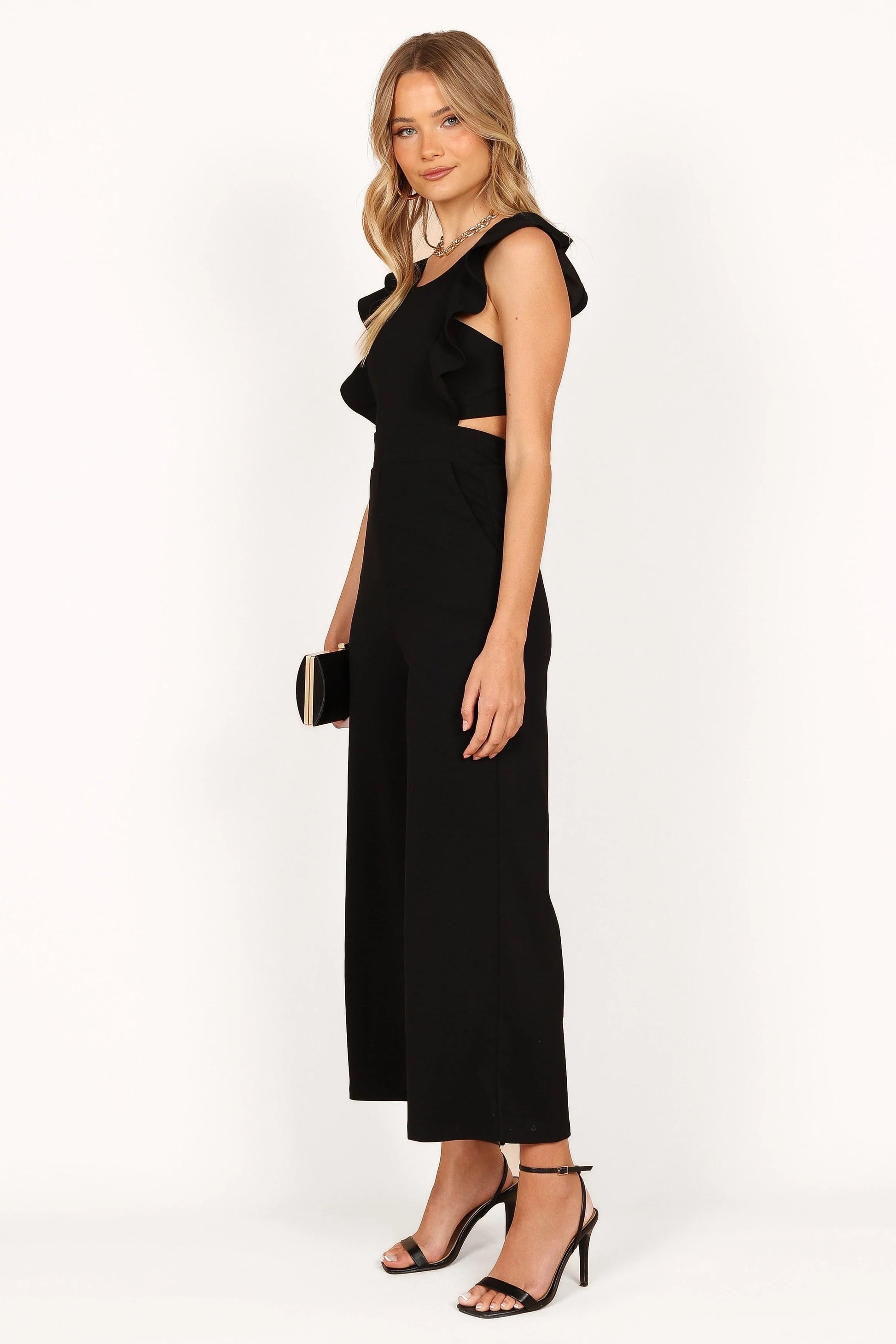 Ruffle-Strap Cutout Jumpsuit