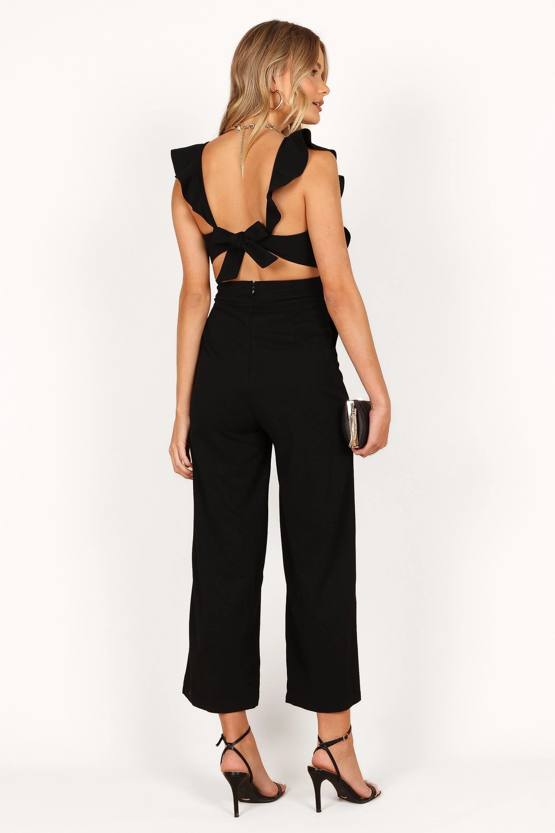 Ruffle-Strap Cutout Jumpsuit