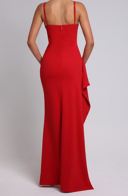 Serenna Crimson Draped Maxi