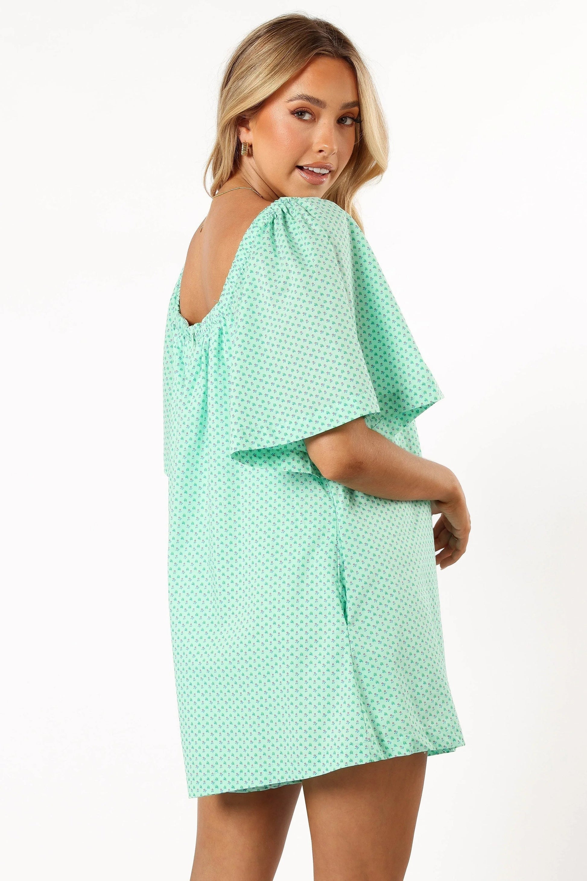 Square-Neck Tie Romper
