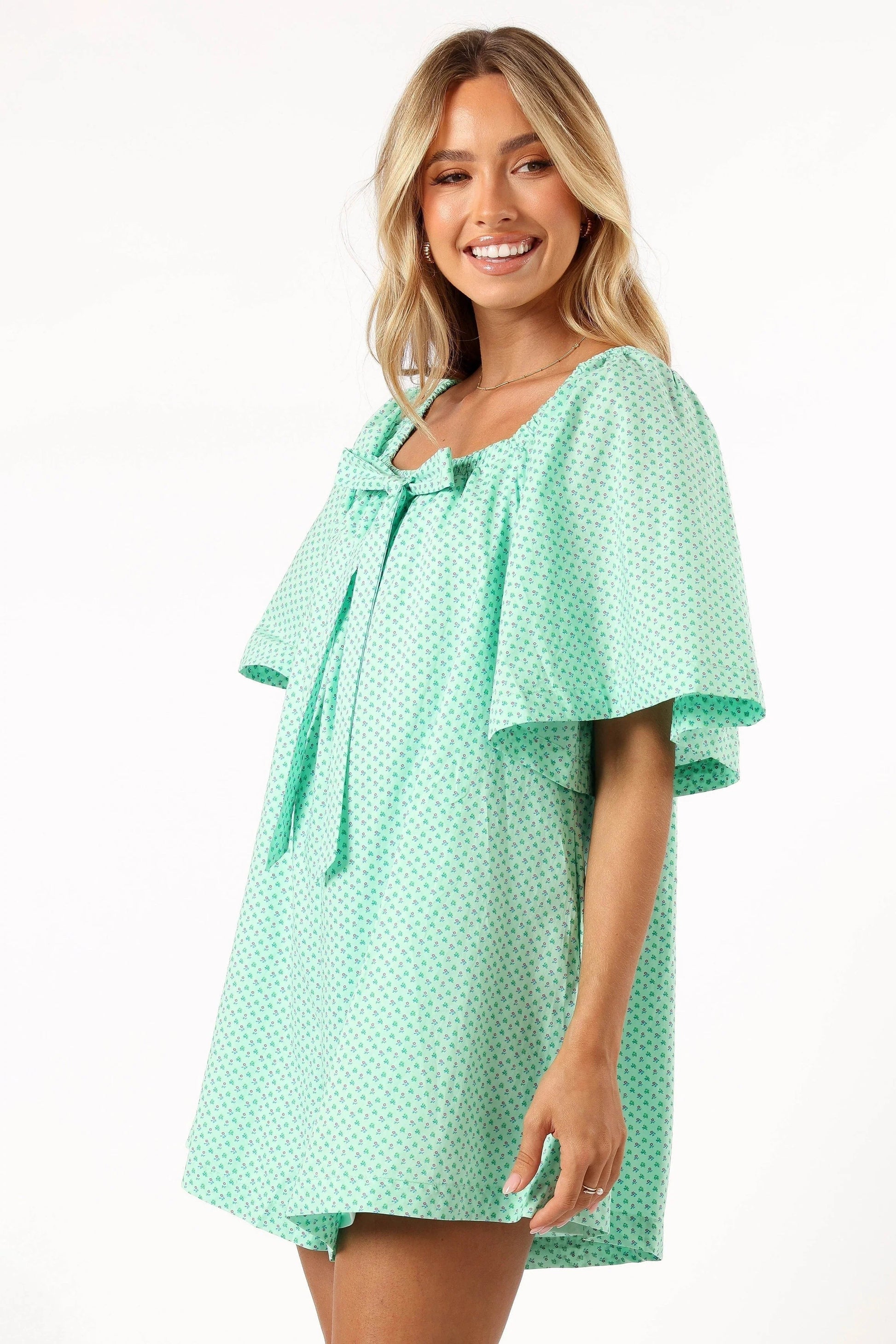 Square-Neck Tie Romper