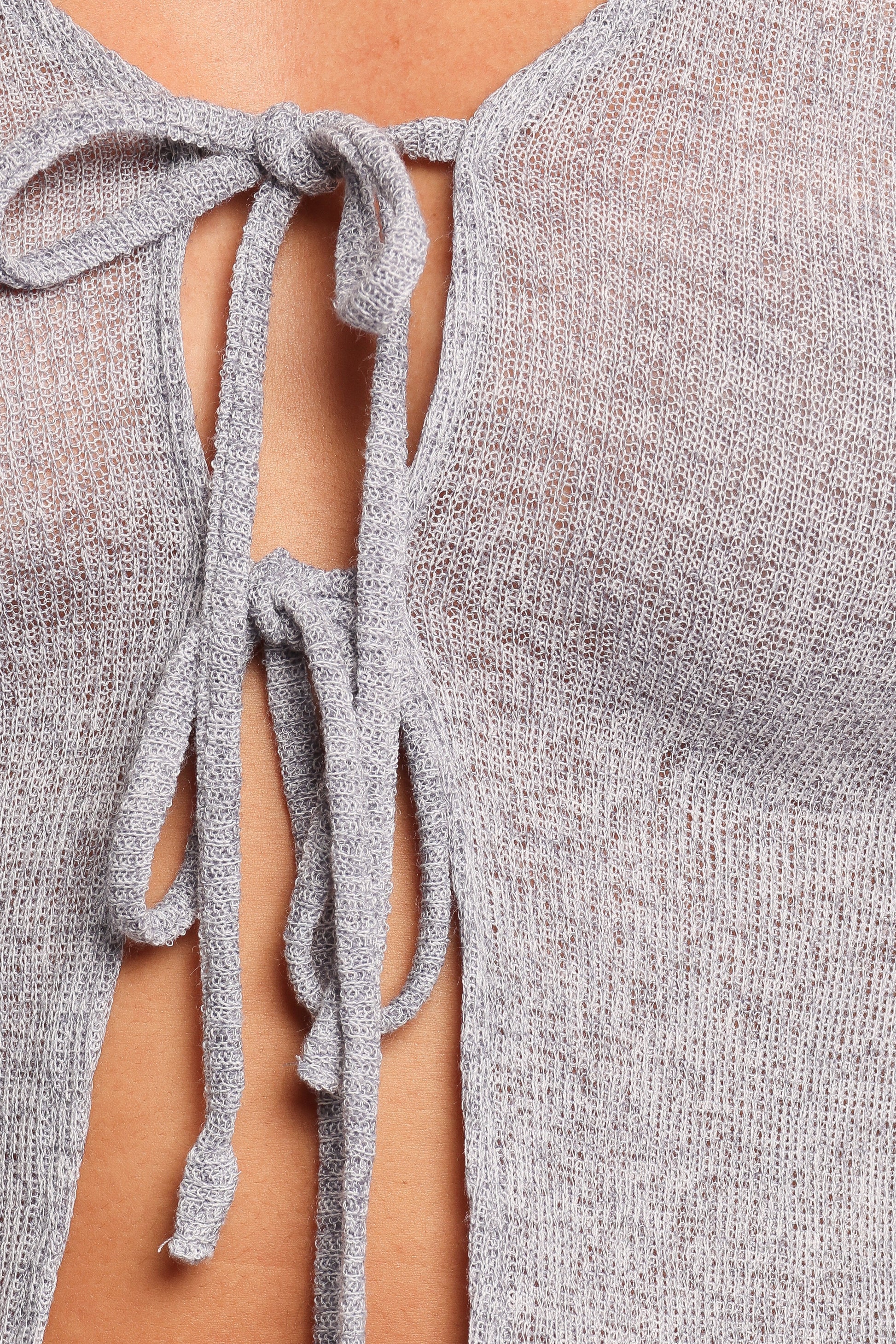 Tie-Front V-Neck Cardigan