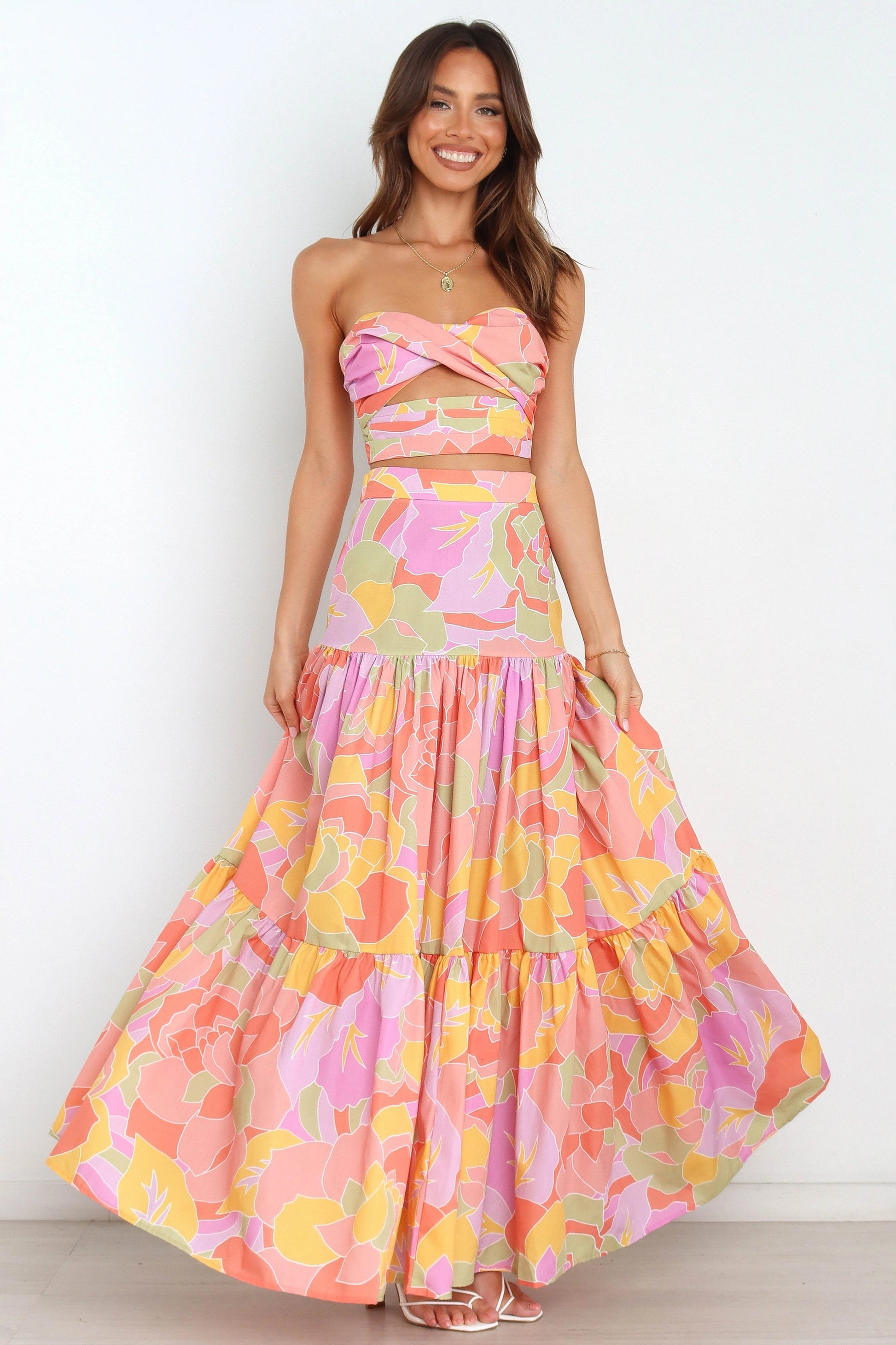 Twist-Front Cut-Out Crop Top