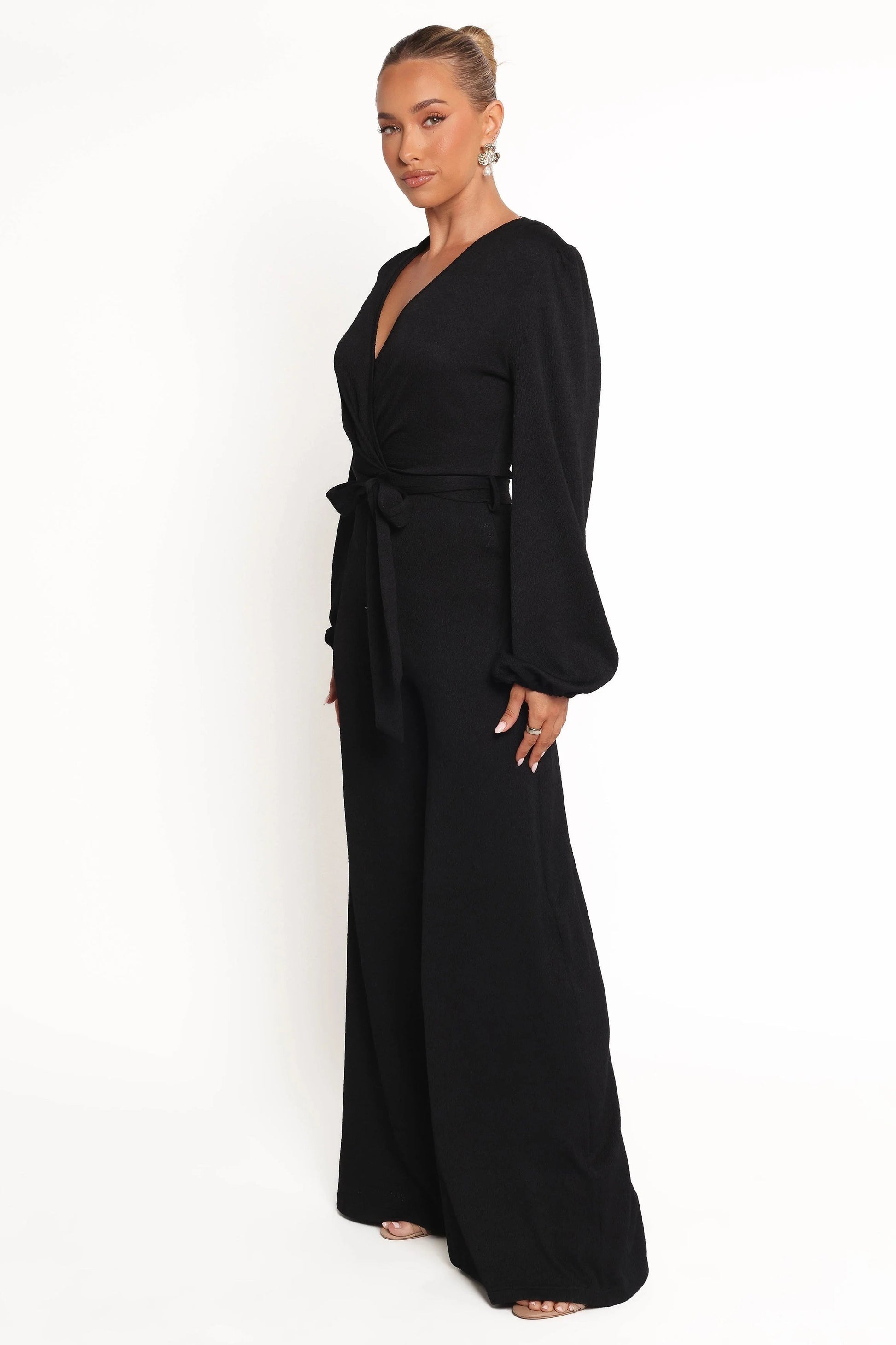 V-Neck Tie-Waist Jumpsuit
