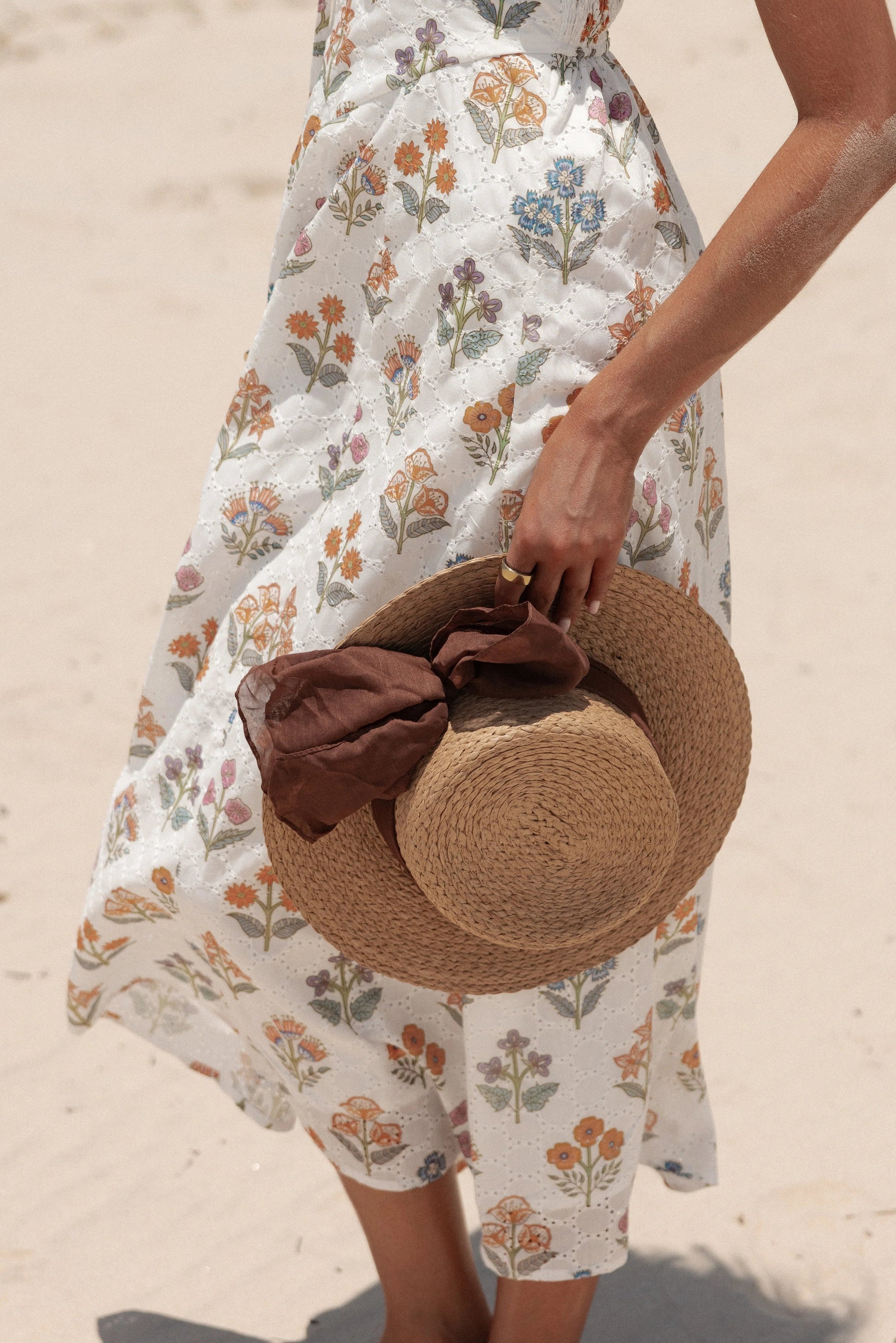 Woven Boat-Style Brown Paper Hat